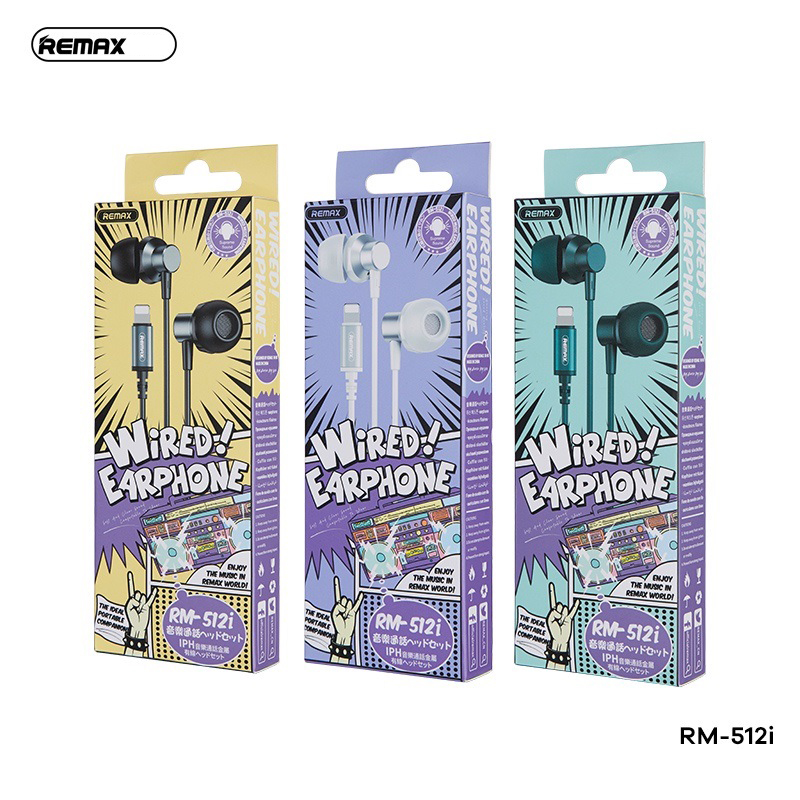 Audífono Con Cable Lightning Rm-512I Blue Remax 3