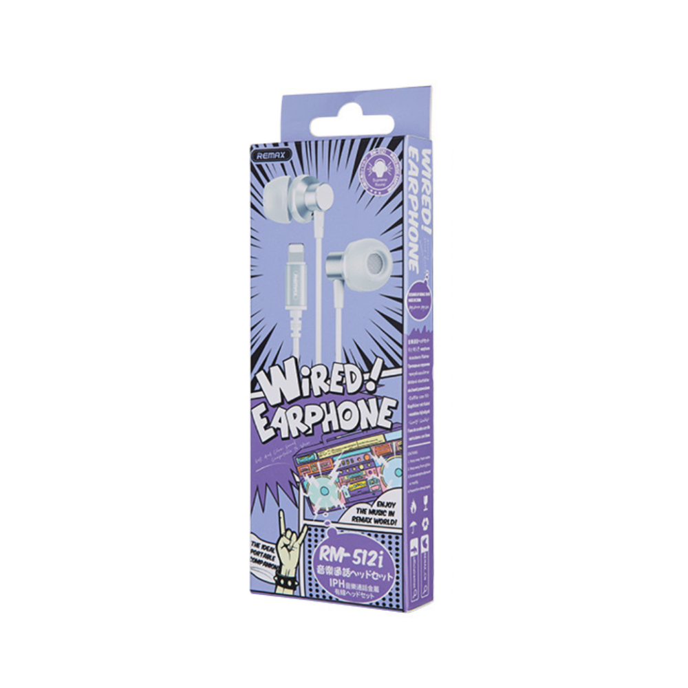 Audífono Con Cable Lightning Rm-512I Silver Remax  2