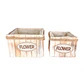 Set De Dos Macetas Rusticas Cuadradas De Madera - Miniatura 3