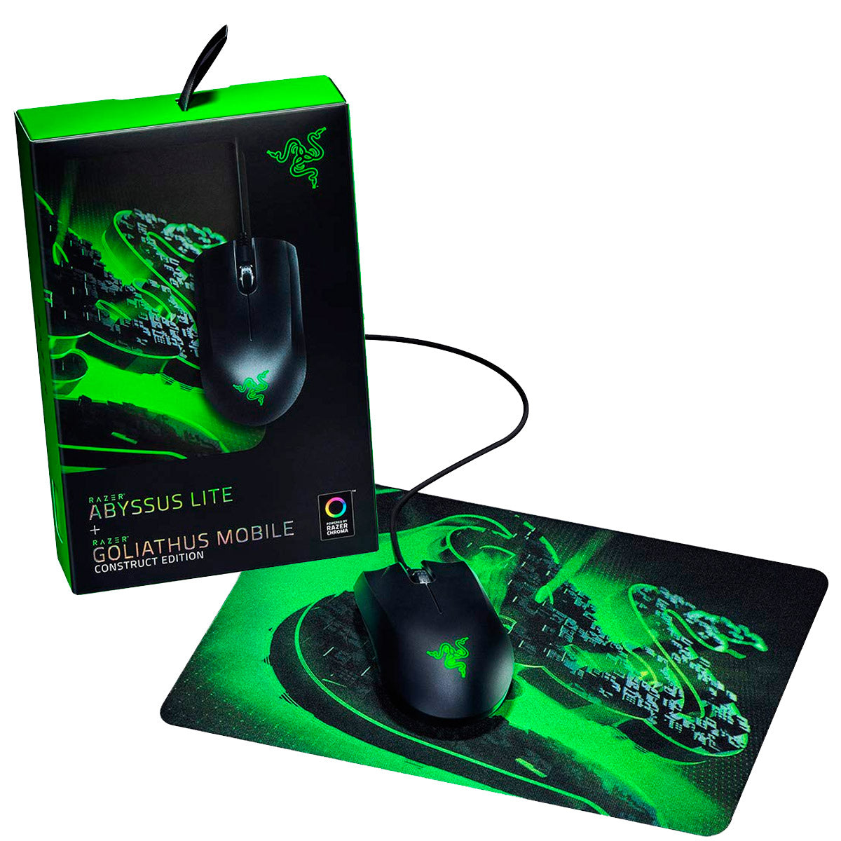 Combo Razer Abyssus Lite + Mousepad Goliathus Mobile Construct Edition 1