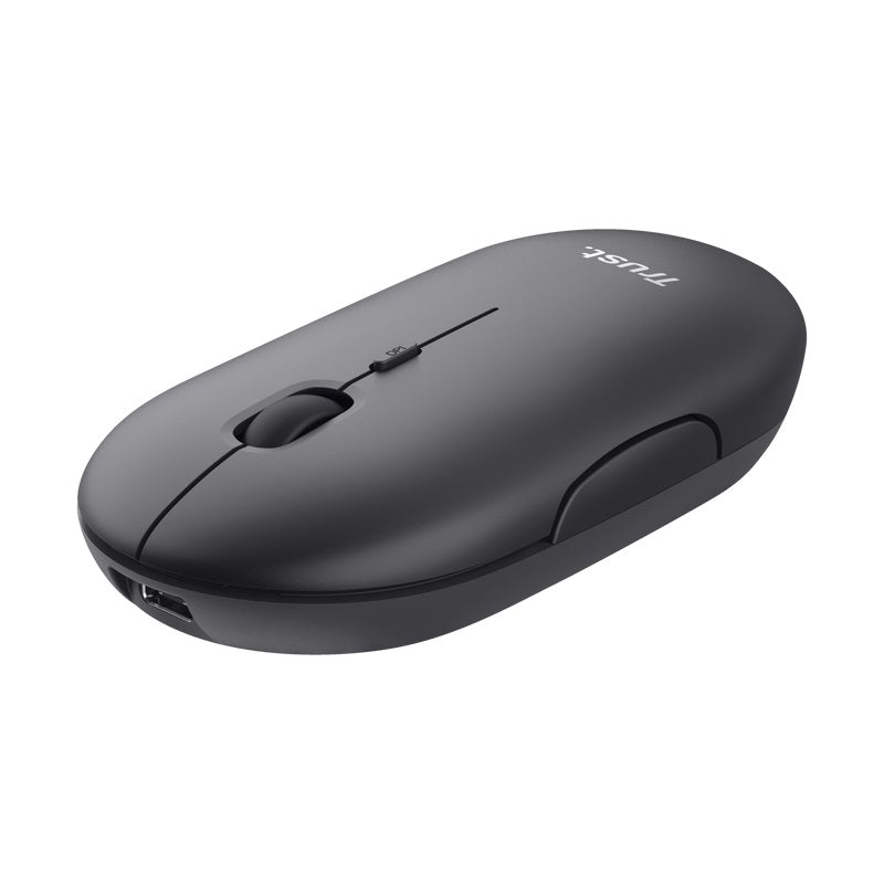 Mouse Trust Puck  Wrl-Bt Recargable Black 2