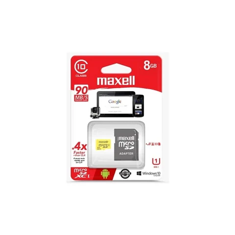 Memoria Maxell Micro Sd Hc 8Gb Clase 10 Con Adaptador Sol