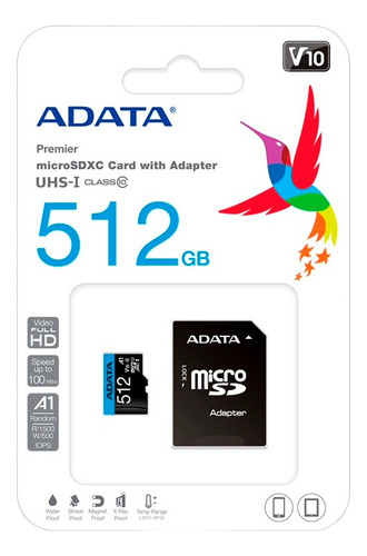 Memoria Micro Sd Adata 512Gb Premier Microsdxc/Sdhc 3