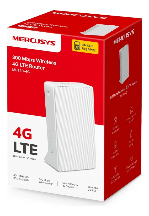 Mercusys Router 300Mbps Wireless 4G Lte 1