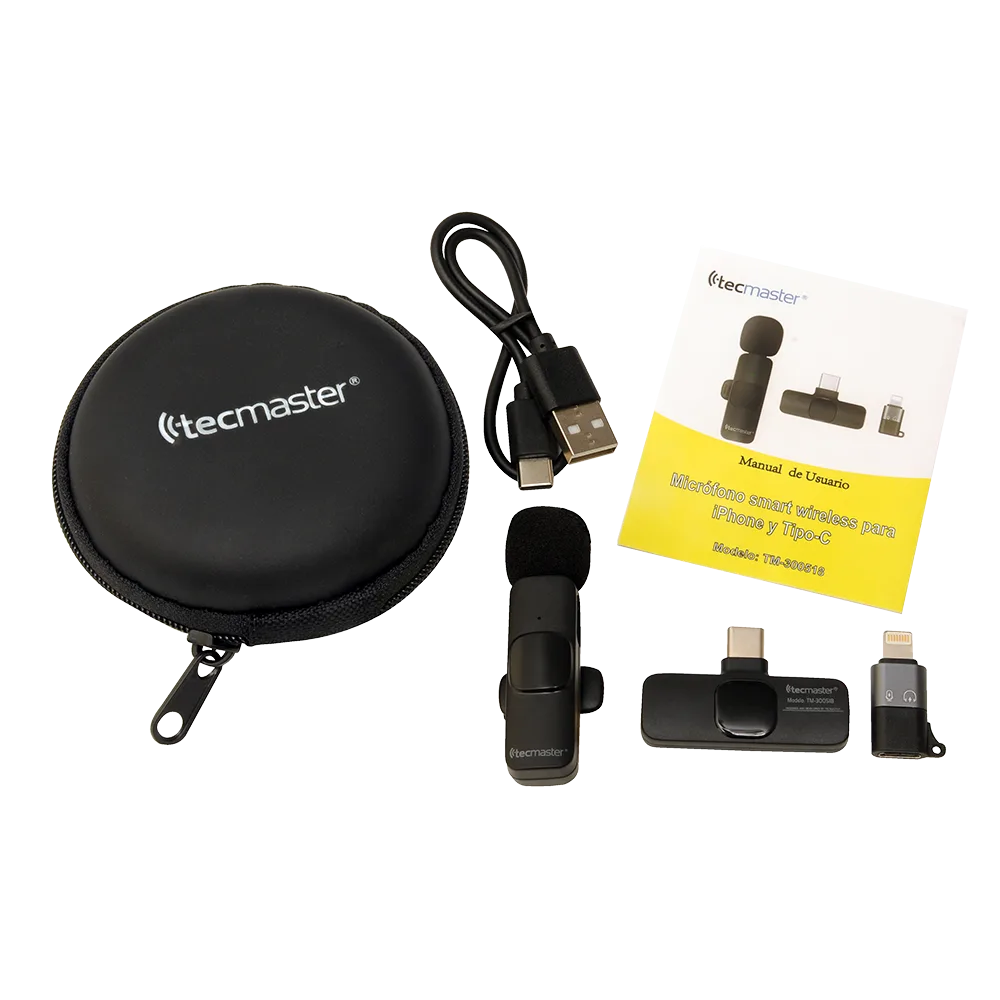 Microfono Inalambrico Para Iphone Y Tipo C Tm-300518 Tecmaster 4
