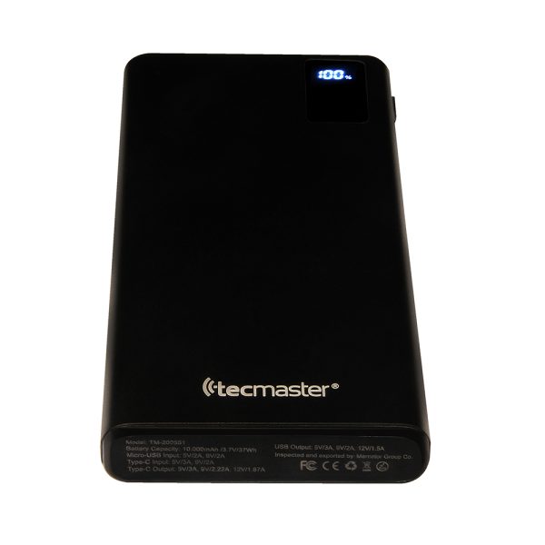 Power Bank 10.000 Mah Tecmaster (Negro) 2