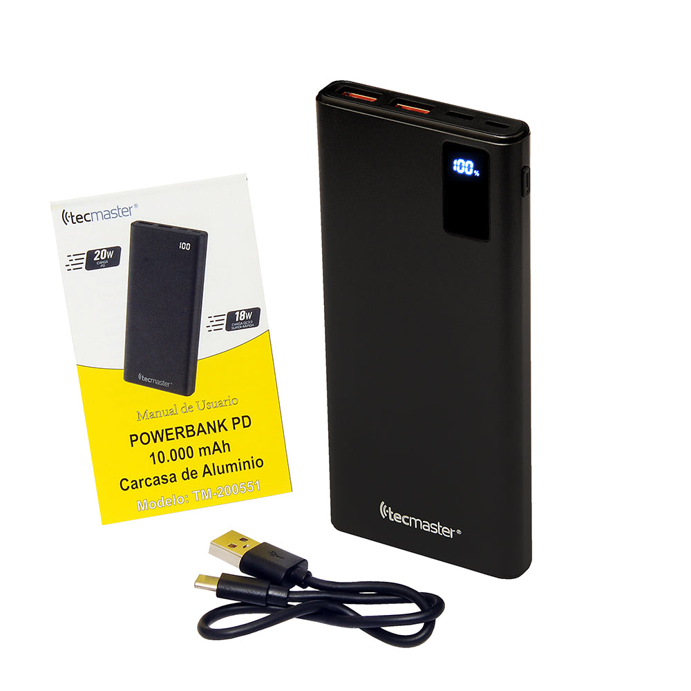 Power Bank 10.000 Mah Tecmaster (Negro) 6