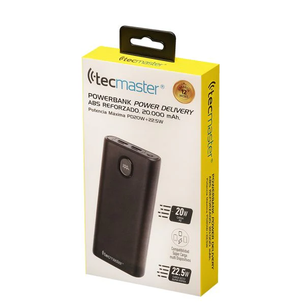 Power Bank Abs Reforzado 20000Mah Tm-200552 Tecmaster 3