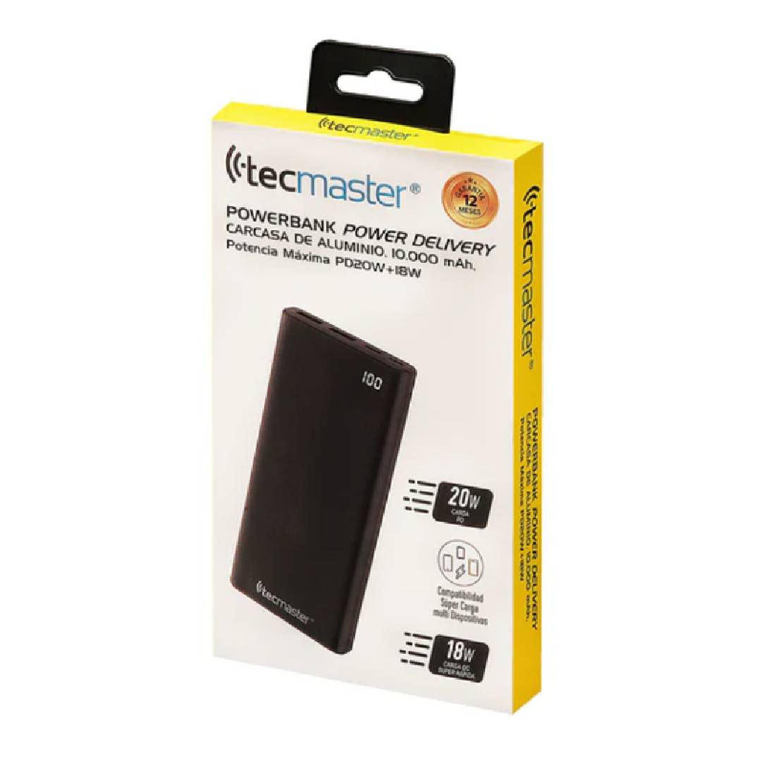 Power Bank Carcasa De Aluminio 10000Mah Tm-200551 Tecmaster 3