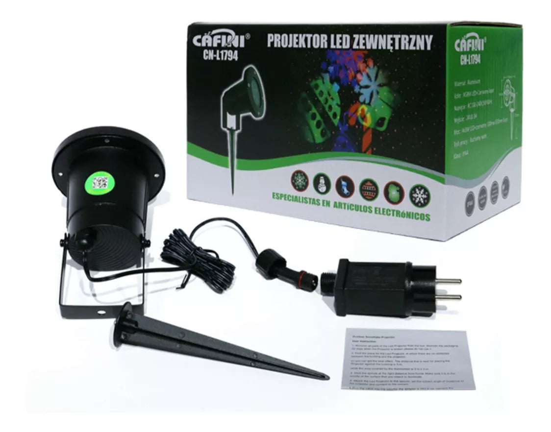 Proyector De Luz Led Rgb Motivos Navideños Cafini 2
