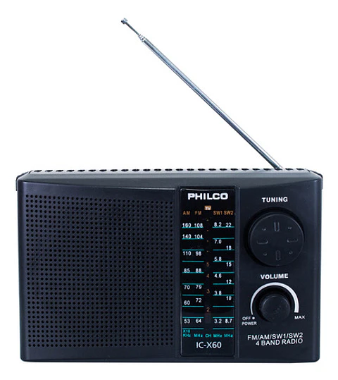 Radio Am Fm Sw1 Philco 4 Bandas Icx60 Negro