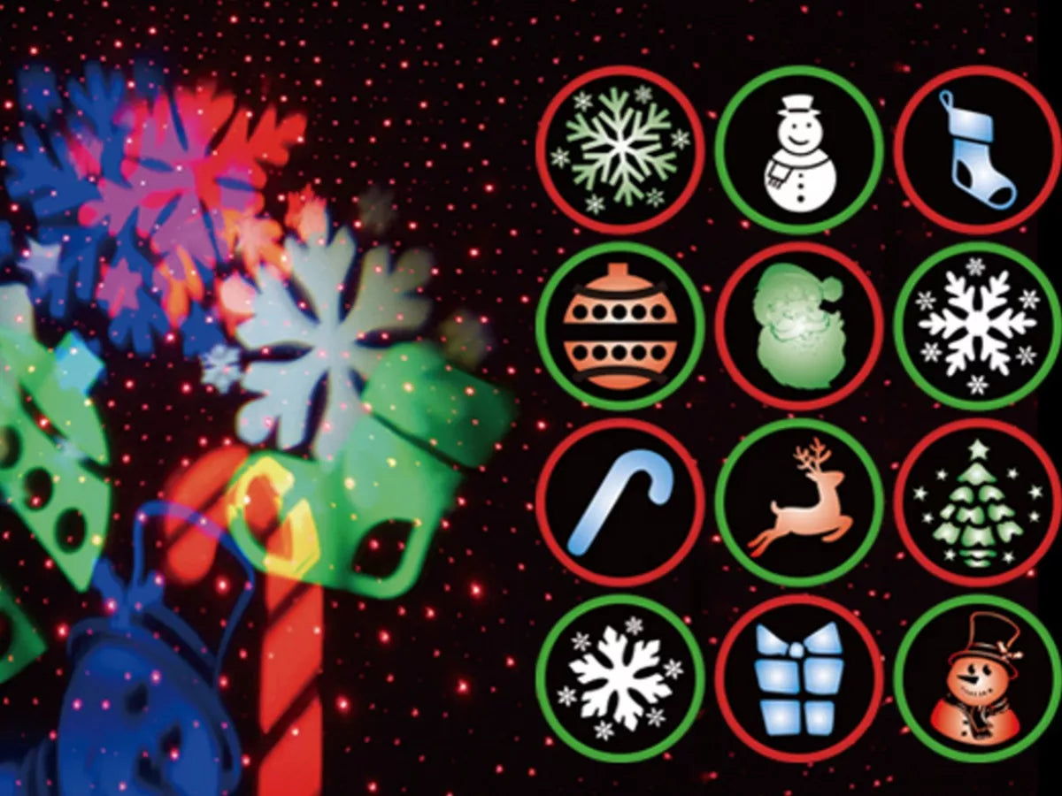 Proyector De Luz Led Rgb Motivos Navideños Cafini 4