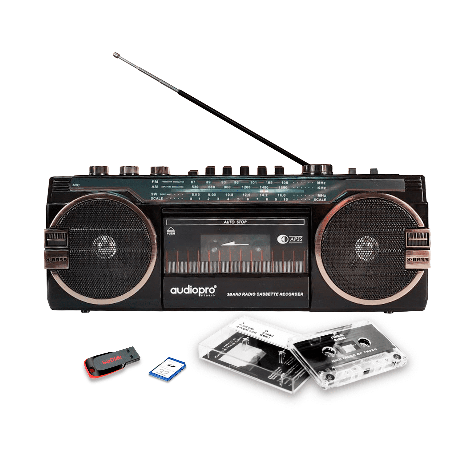 Radio Cassette Retro 80 S Con Bluetooth Color Negro 1