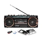 Radio Cassette Retro 80 S Con Bluetooth Color Negro - Miniatura 1
