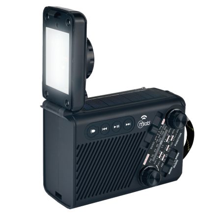 Radio De Emergencia Dínamo Solar Con Lámpara Recargable Black Mlab  4