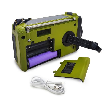 Radio Emergencia Dinamo Solar Lampara Recargable Green Mlab 2