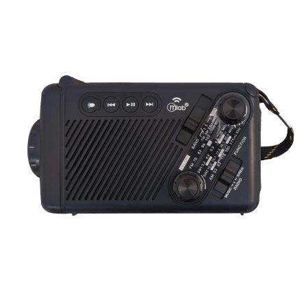 Radio De Emergencia Dínamo Solar Con Lámpara Recargable Black Mlab  6