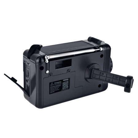 Radio De Emergencia Dínamo Solar Con Lámpara Recargable Black Mlab  7