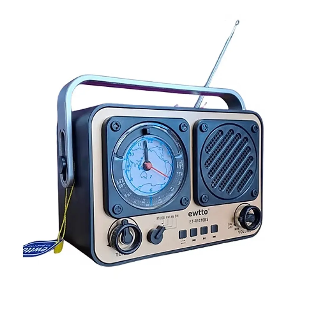 Radio Ewtto Con Panel Solar Y Batería Interna Et-R1016Bs 1