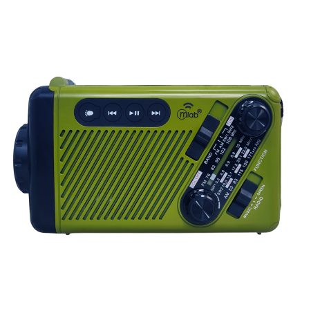 Radio Emergencia Dinamo Solar Lampara Recargable Green Mlab 7