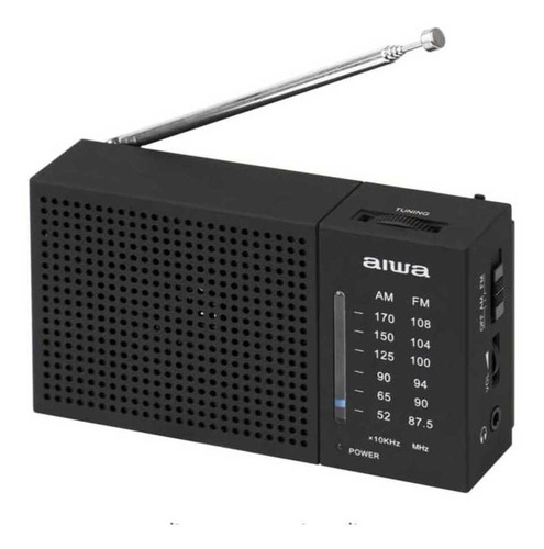 Radio Fm/Am Portátil Aiwa Aw Lr234Am-Fm, Funciona Con Pilas, Color Negro 1