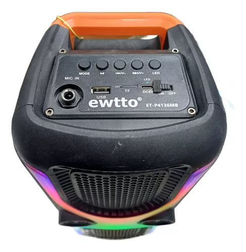 Radio Ewtto Et-P4136Mb Fm/ Usb / Tf/ Bt Recargable Tws 4