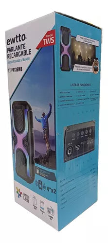 Radio Ewtto Et-P4136Mb Fm/ Usb / Tf/ Bt Recargable Tws 6
