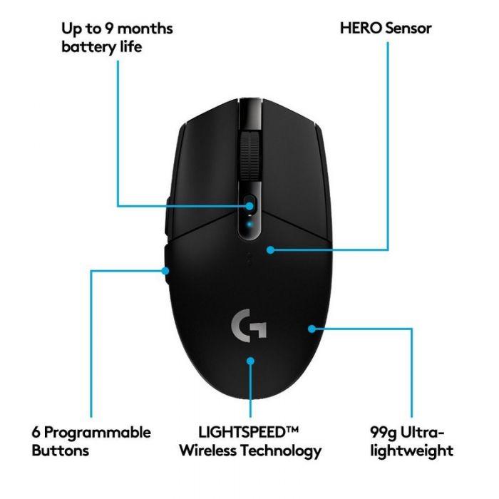 Mouse Gamer Logitech Inalámbrico G305 Lightspeed Black 3