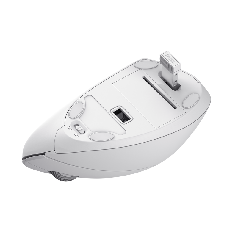MOUSE INALAMBRICO ERGONOMICO RECARGABLE 25132 BLANCO VERTO TRUST 4