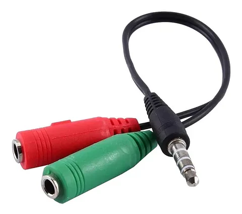 Adaptador de Audio 3,5 mm Macho a Micrófono y Audífono