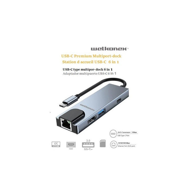 Adaptador Usb-C 6 En 1  Welkonex 1
