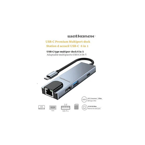 Adaptador Usb-C 6 En 1  Welkonex