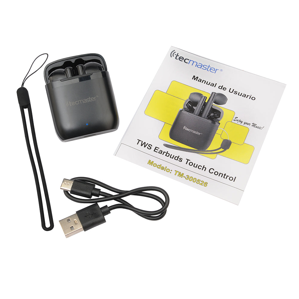 Audífono Earbuds Tws – Tipo-C, Bt Wireless  Negro Tecmaster 4