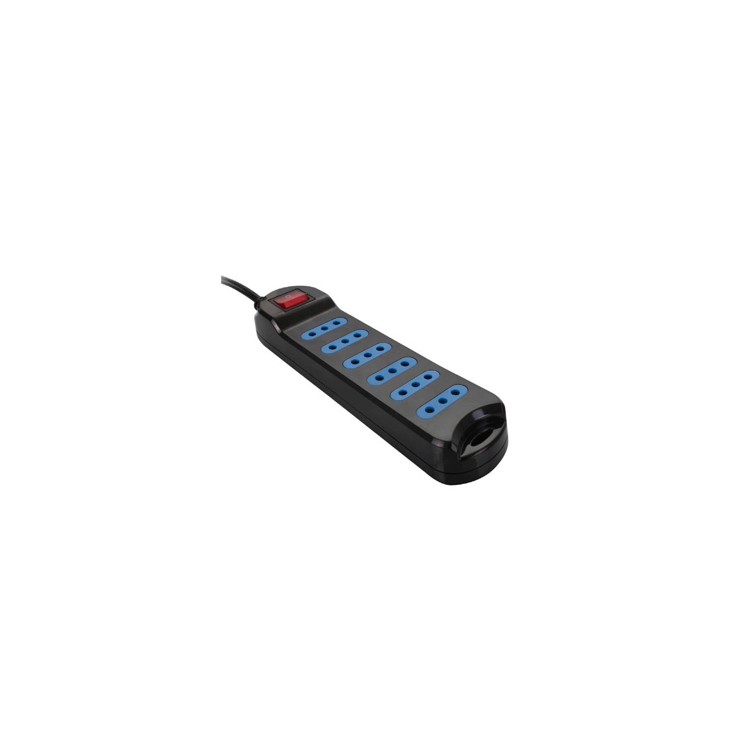 Alargador Múltiple 6 Entradas Negro Con Switch Philco 1