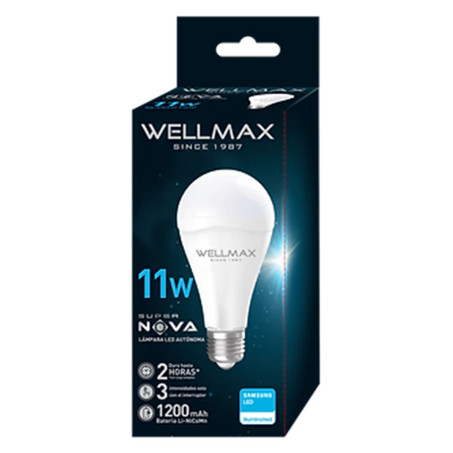 Ampolleta de Emergencia LED 11W Blanco Frío Wellmax 1
