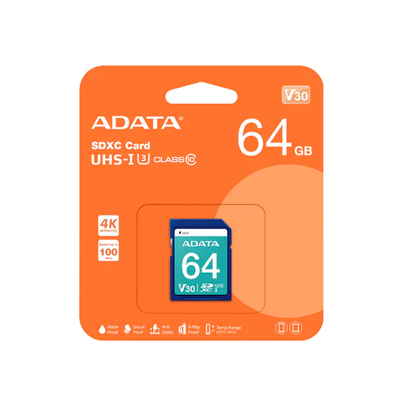Memoria SD UHS-I Clase 10 V30 64GB ADATA 2
