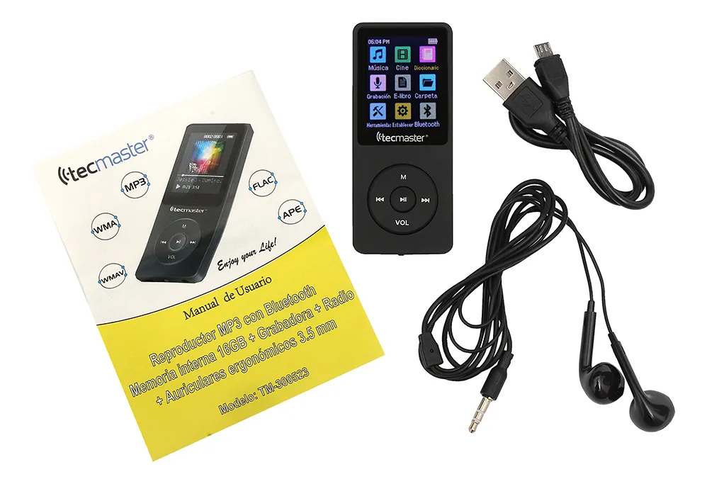 MP3 BLUETOOTH 16GB CARCASA ABS+AUDIFONO TM-300523 TECMASTER 3