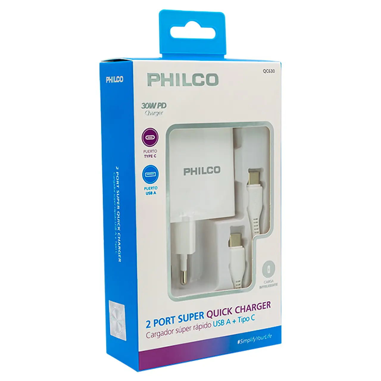 Cargador USB-C 30W Philco 1
