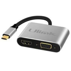 CABLE MULTIPUERTO USB-C 4 EN 1 HDMI VGA USB 3,0 UL-ADC4D4V ULINK 1