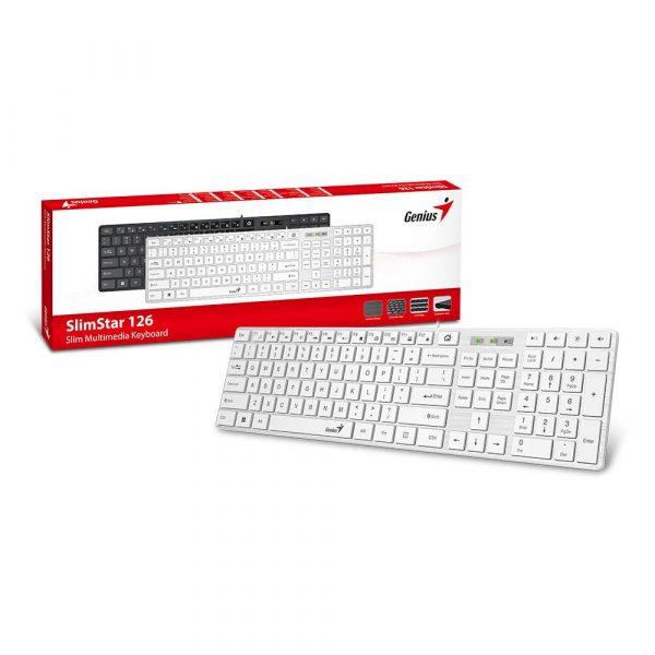 Teclado Alámbrico Genius Slimstar 126 White 2