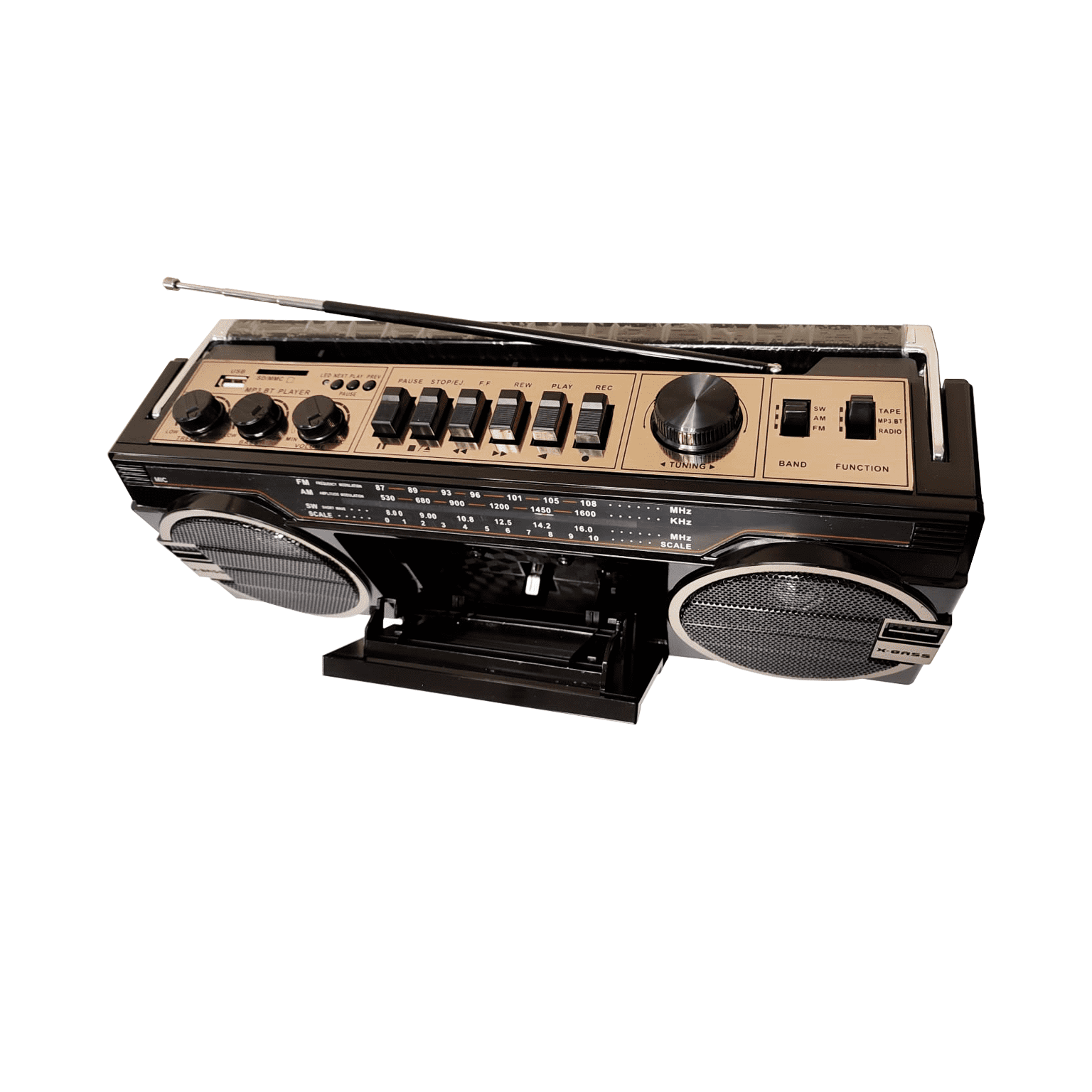 Radio Cassette Retro 80 S Con Bluetooth Color Negro 2