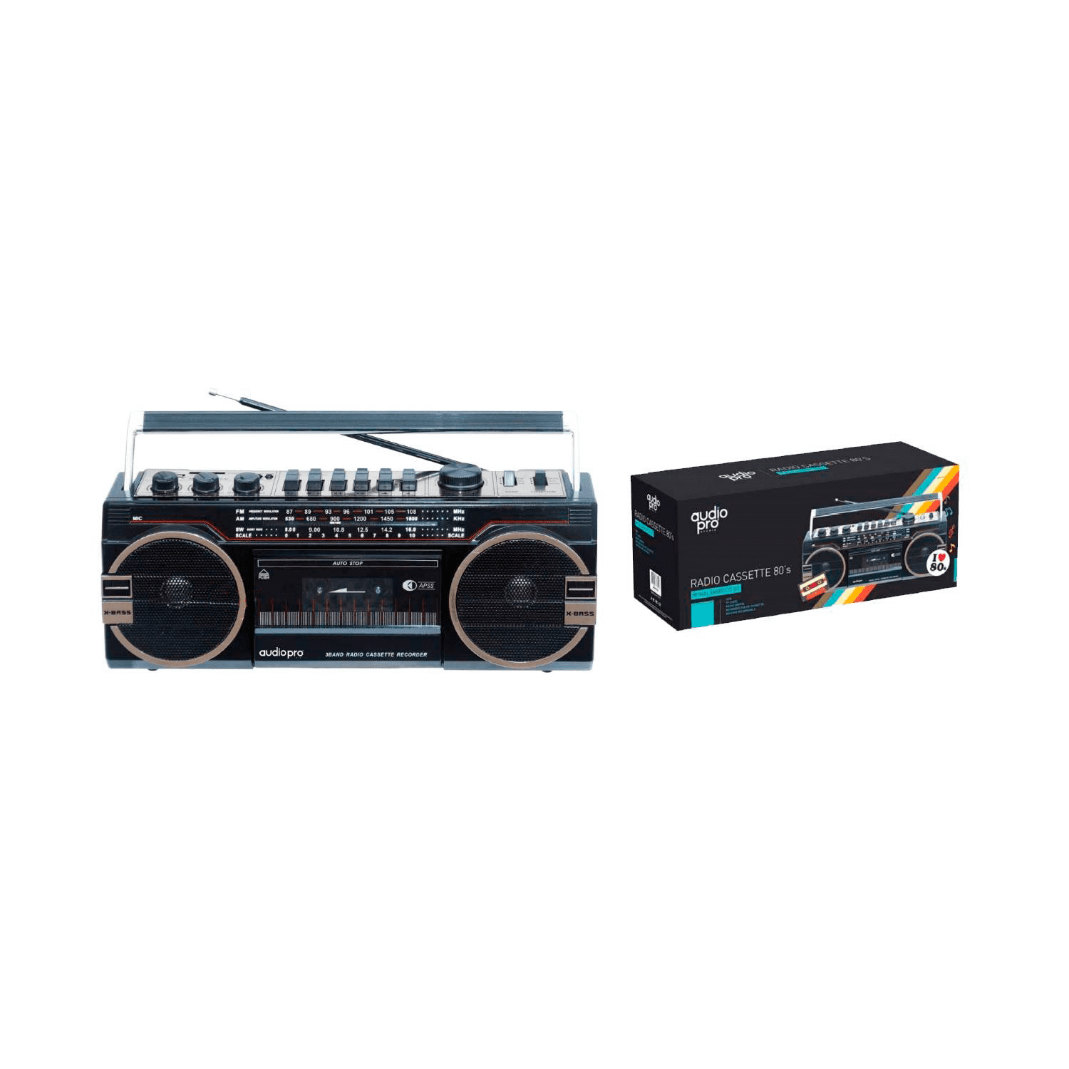 Radio Cassette Retro 80 S Con Bluetooth Color Negro 4