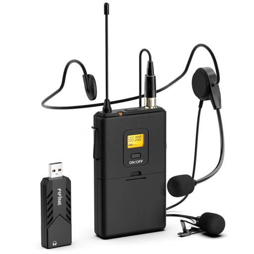 Micrófono Inalámbrico Fifine K031B, Solapa Lavalier, Conexión Usb 1