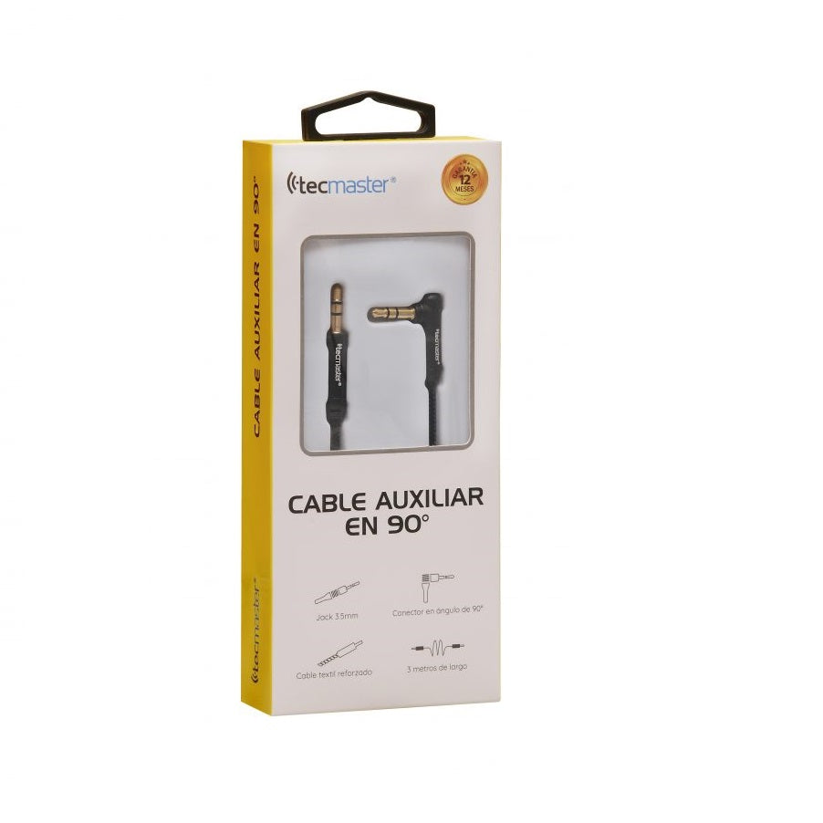 Cable Auxiliar 3.5 En 90° Black Tecmaster 3