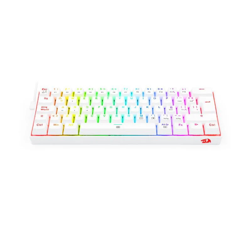 Teclado Gamer Red Dragon K630W-RGB-SP 60% White Switch 2