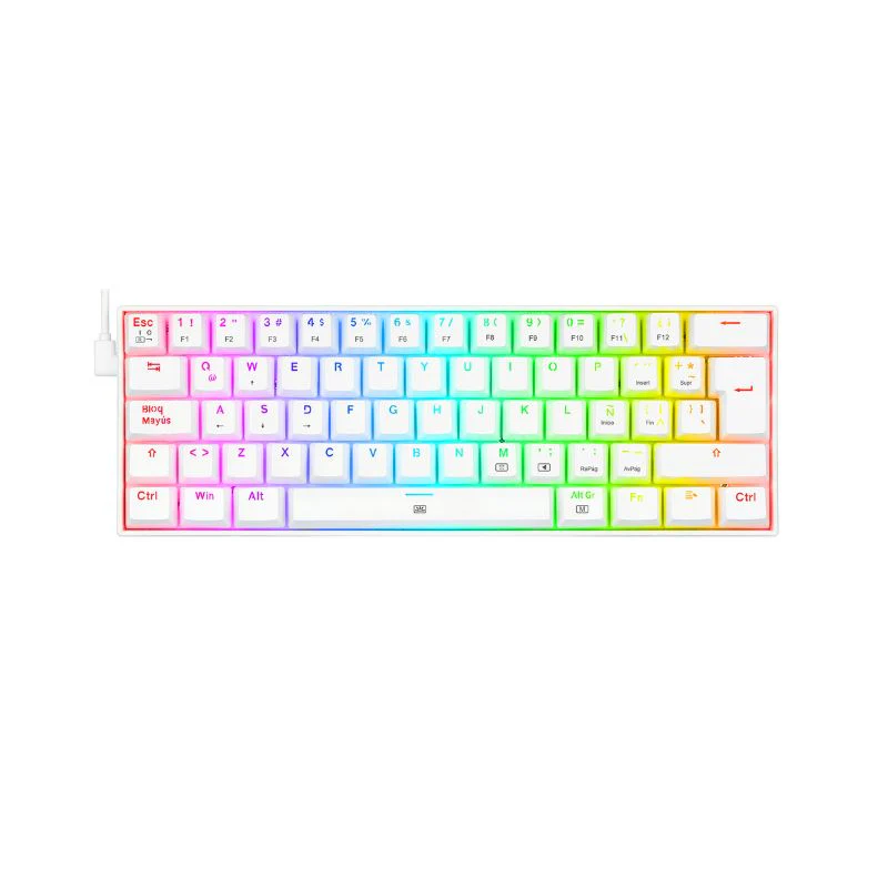 Teclado Gamer Red Dragon K630W-RGB-SP 60% White Switch 3