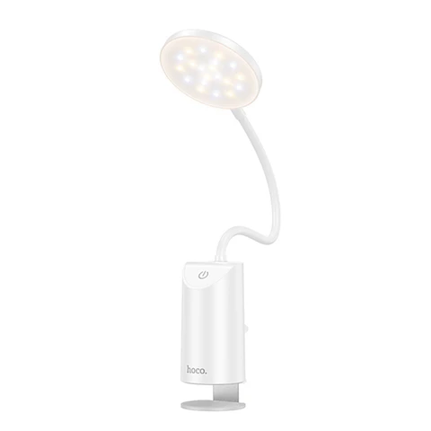 Lampara Escritorio Mesa Hoco Hx10 Con Pinza Blanco