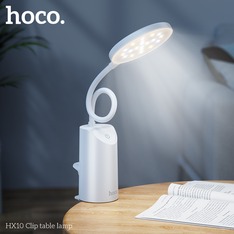 Lampara Escritorio Mesa Hoco Hx10 Con Pinza Blanco 3
