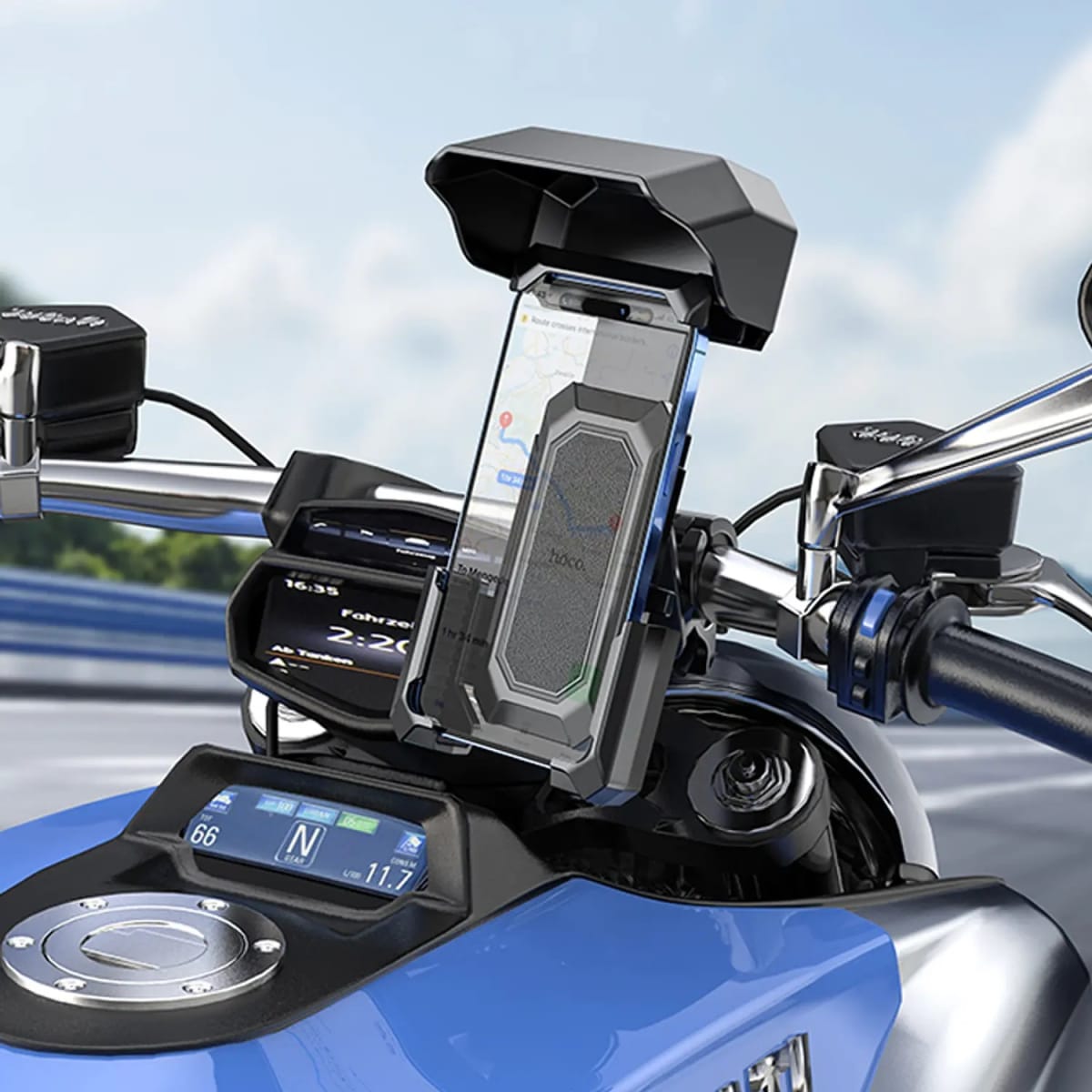 Soporte de celular para Moto Hoco H31 Wild Wolf Negro 2