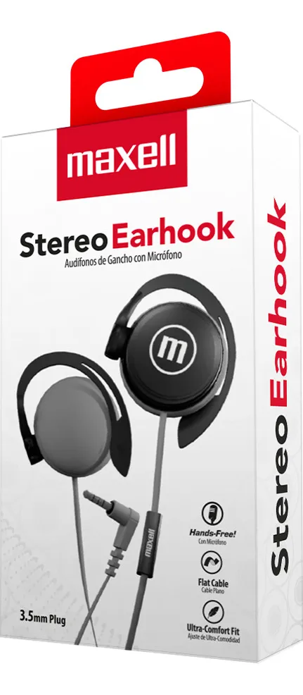 AUDIFONO CON CABLE MANOS LIBRES CON GANCHO/MIC MAXELL 1